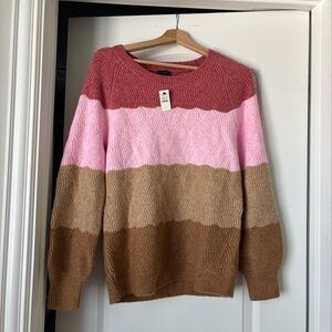 Talbots Multicolor Cable Knit Sweater